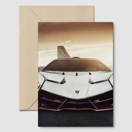 Lamborghini Veneno White Hypercar Golden Sky
