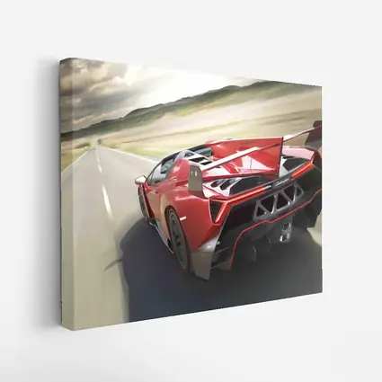 Lamborghini Veneno Roadster Red Highway Speed