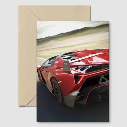 Lamborghini Veneno Roadster Red Highway Speed