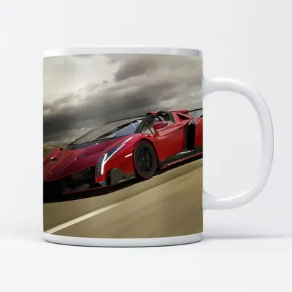 Lamborghini Veneno Red Racing On Track