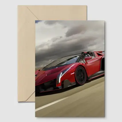 Lamborghini Veneno Red Racing On Track