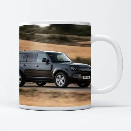 Land Rover Defender Driving Rural Road Scene