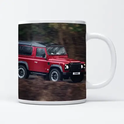 Land Rover Defender Red Forest Road Drive
