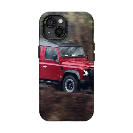 Land Rover Defender Red Forest Road Drive
