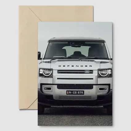 Land Rover Defender Front View Road Background