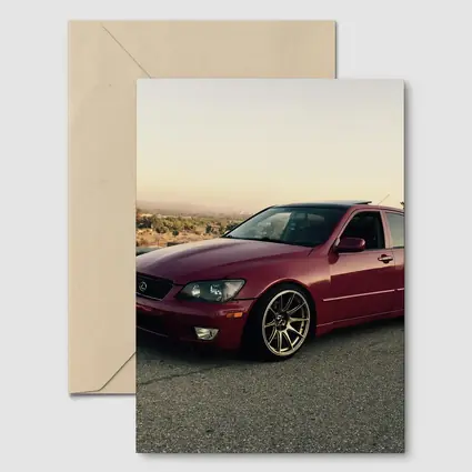 Lexus IS300 Red Sedan Parked Overlooking Valley