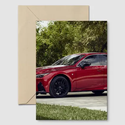 Lexus IS Red Sedan Driveway Trees
