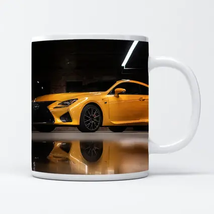 Lexus RC F Yellow Sports Car Indoor Garage