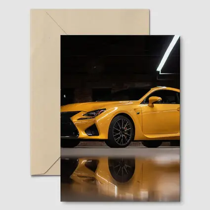 Lexus RC F Yellow Sports Car Indoor Garage