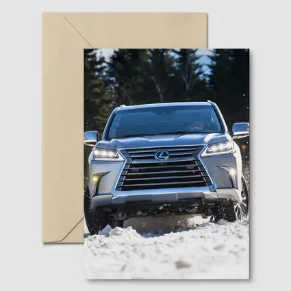 Lexus LX Driving Through Snow Winter Forest