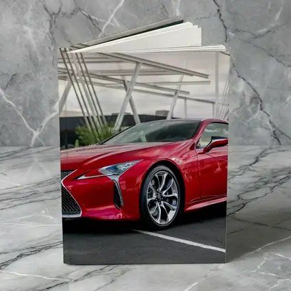 Lexus LC Red Coupe Urban Parking Lot