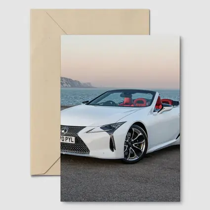 Lexus LC 500 Convertible White Coastal Setting