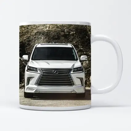 Lexus LX White SUV Rocky Terrain Front View