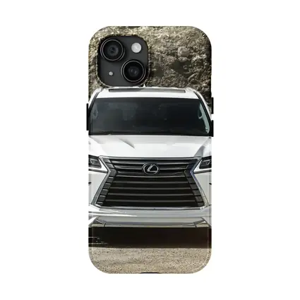 Lexus LX White SUV Rocky Terrain Front View