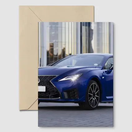 Lexus RC F Blue Coupe Urban Setting