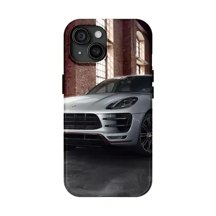 Porsche Macan Turbo Silver Industrial Garage