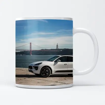 Porsche Macan White SUV Lisbon Bridge