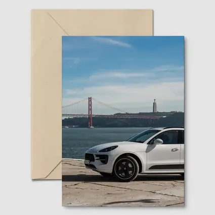 Porsche Macan White SUV Lisbon Bridge