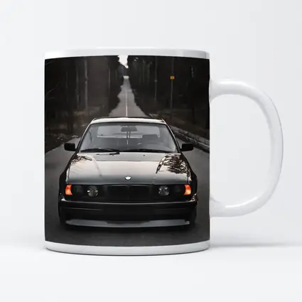 BMW E34 Black Stance Forest Road