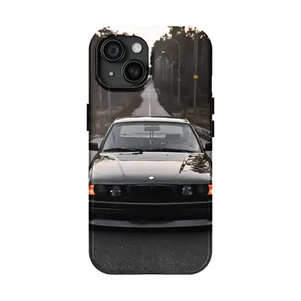 BMW E34 Black Stance Forest Road