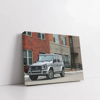 Mercedes G Wagon Silver Urban Winter Street