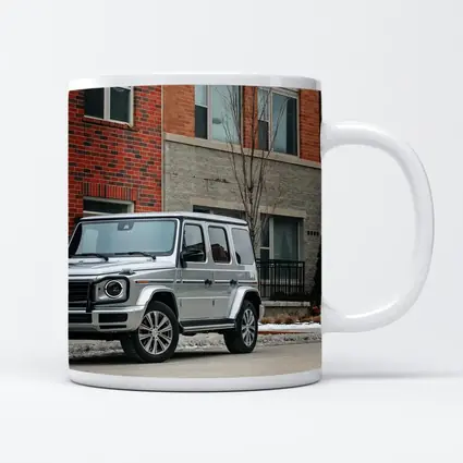 Mercedes G Wagon Silver Urban Winter Street