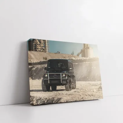 Mercedes G Wagon Black on Sandy Ground