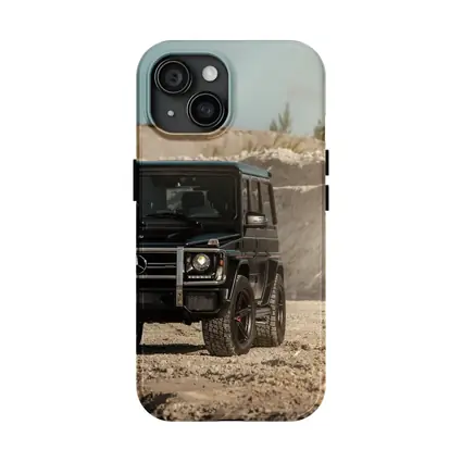 Mercedes G Wagon Black on Sandy Ground