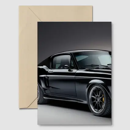 Black Ford Mustang Classic Muscle Car Studio