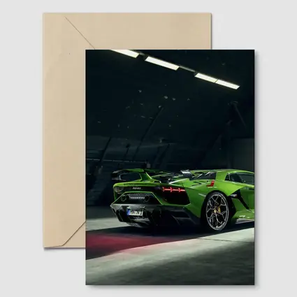 Lamborghini Aventador Green Supercar Garage Shot