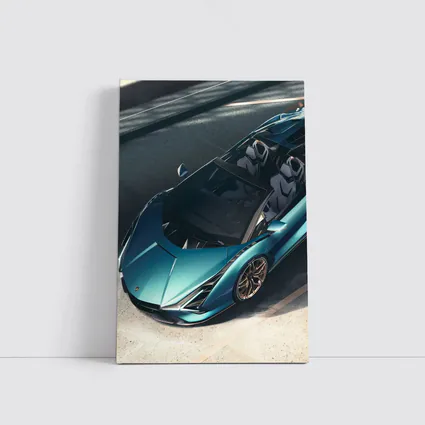 Lamborghini Sian Roadster Teal Aerial View
