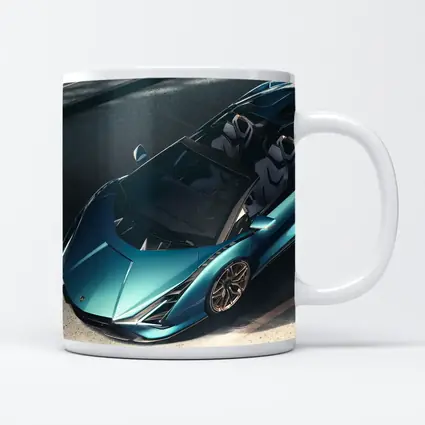 Lamborghini Sian Roadster Teal Aerial View