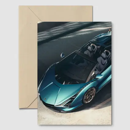 Lamborghini Sian Roadster Teal Aerial View