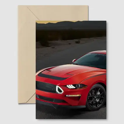 Ford Mustang Red Desert Road Scene