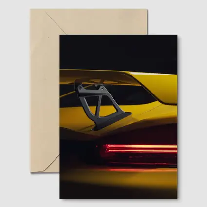 Yellow Lamborghini Rear Wing Dark Background