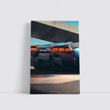 Lamborghini Sian Roadster Rear View Blue