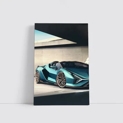 Lamborghini Sian Roadster Teal Concrete Setting