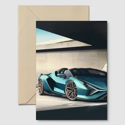 Lamborghini Sian Roadster Teal Concrete Setting