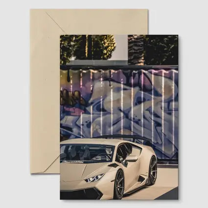 Lamborghini Huracan Beige Graffiti Wall Background