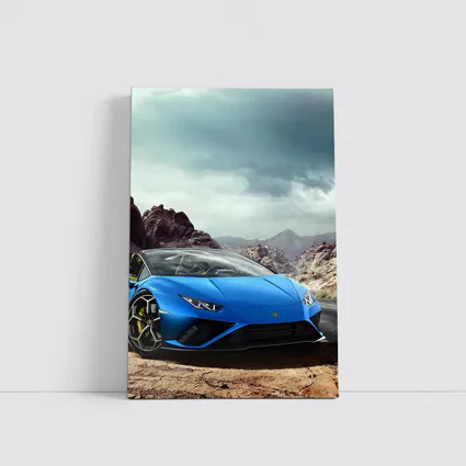 Lamborghini Huracan Blue Desert Mountain Road