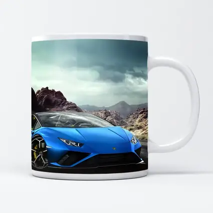 Lamborghini Huracan Blue Desert Mountain Road