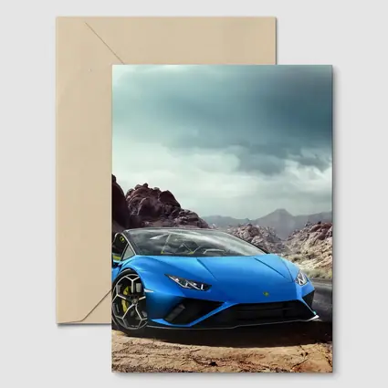 Lamborghini Huracan Blue Desert Mountain Road