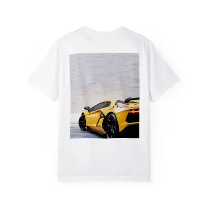 Lamborghini Aventador Yellow Against Concrete Wall