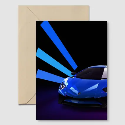 Lamborghini Huracan Blue Neon Light Rays