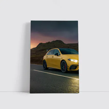 Mercedes-AMG Yellow Hatchback Moody Highland Road