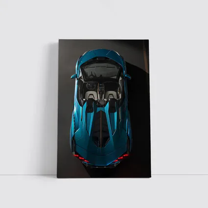 Lamborghini Sian Roadster Blue Aerial View