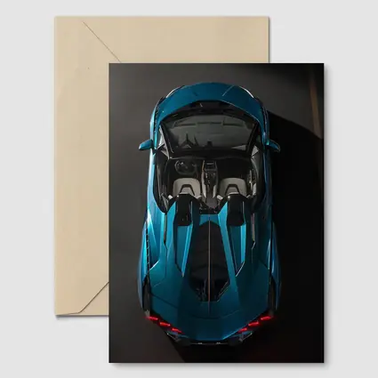 Lamborghini Sian Roadster Blue Aerial View