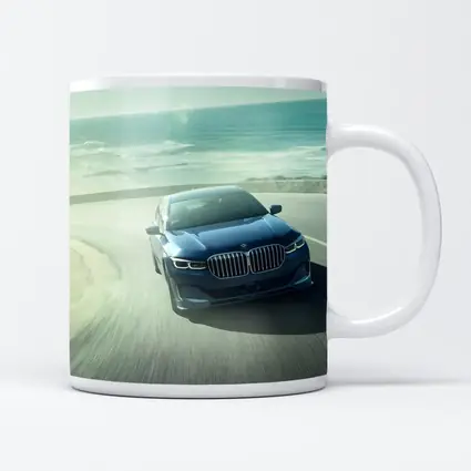BMW Seven Series Blue Coastal Road Drive