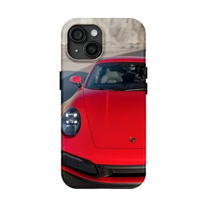 Red Porsche 911 on Mountain Road