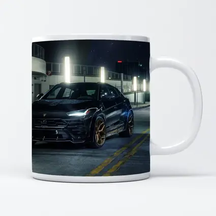 Lamborghini Urus Black Night City Streets